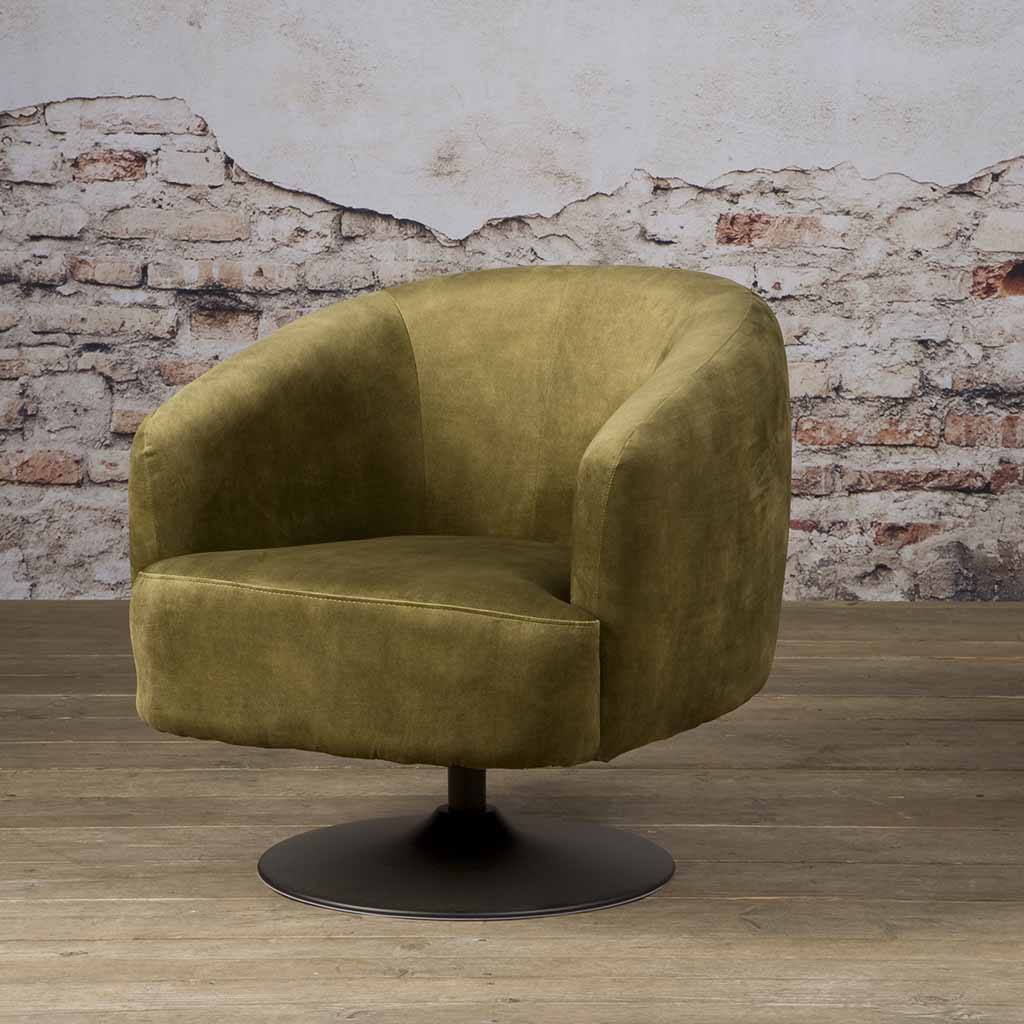 Draaifauteuil Barge Velvet Groen