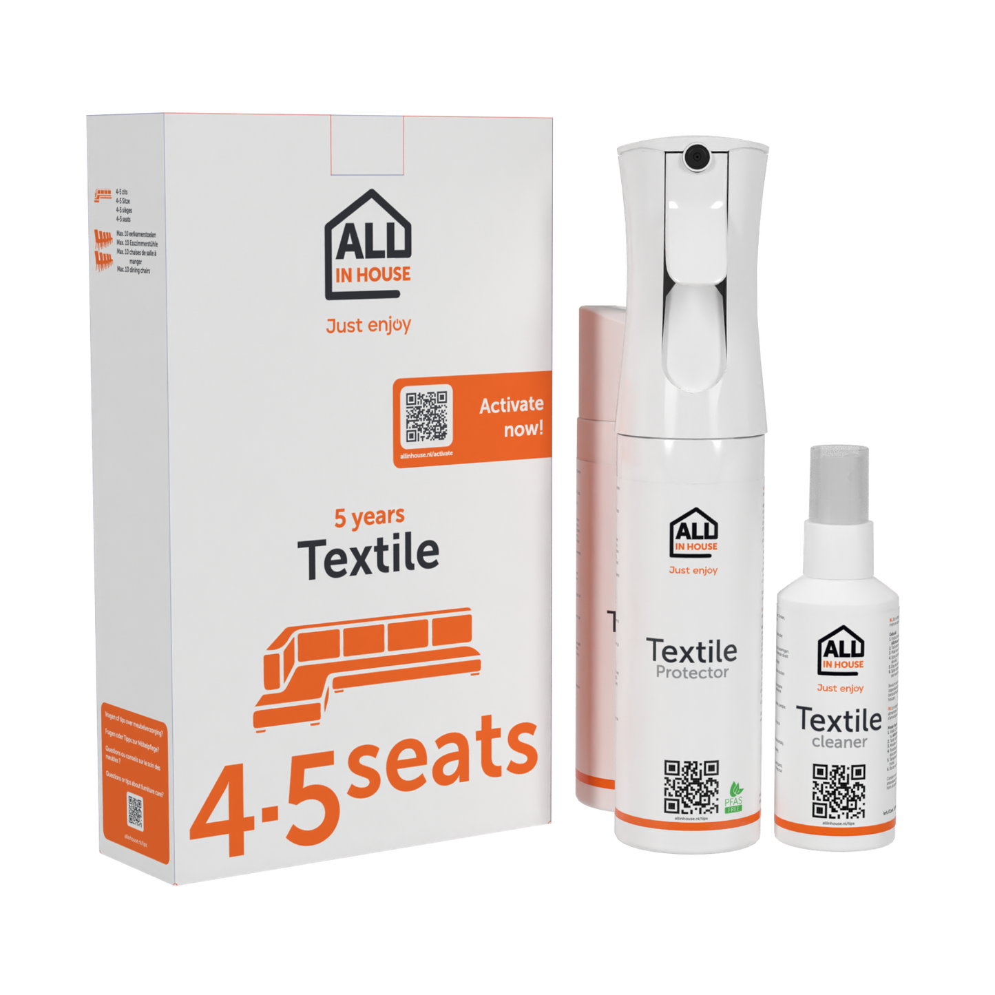 All in House Service | 4-5 zits hoekbank of tot max. 10 eetkamerstoelen | 5 jaar