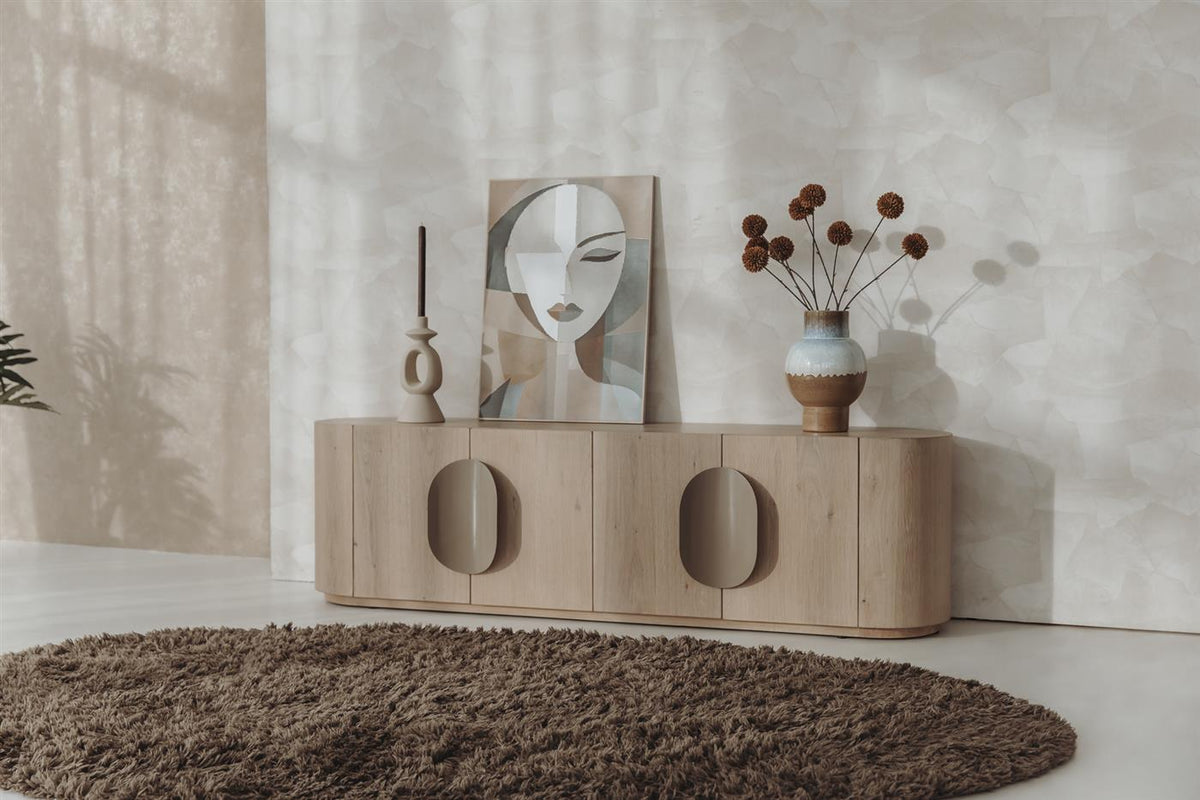 Tv-meubel Allure naturel, schuin vooraanzicht in een interieur