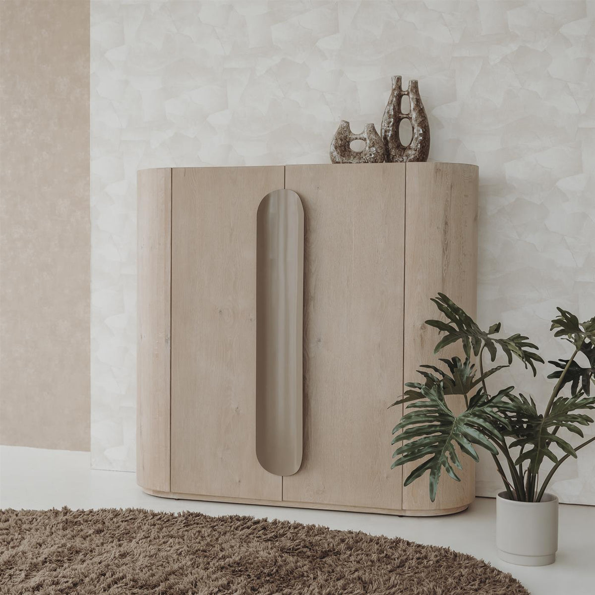 Opbergkast Allure naturel, vooraanzicht in een interieur