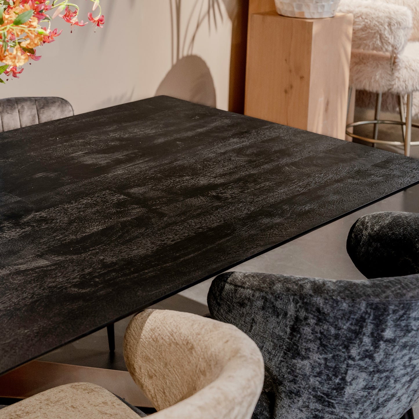 Eettafel Alore | Rechthoekig | Zwart Mangohout