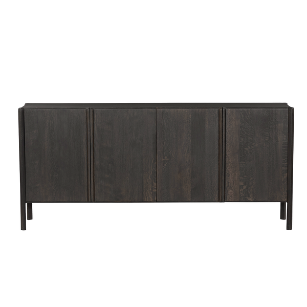 Dressoir Amalfi bruin, vooraanzicht op witte achtergrond