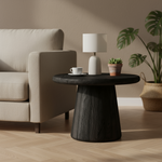 Asti Bijzettafel | Rond Zwart