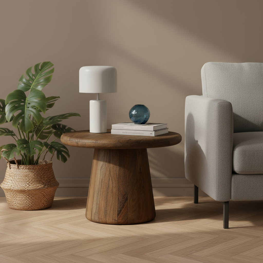 Asti Bijzettafel | Rond Bruin