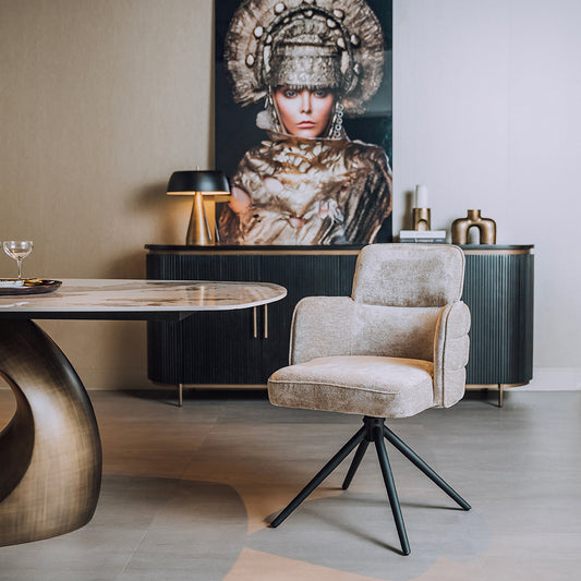 Eetkamerstoel Rumo | Beige Stof