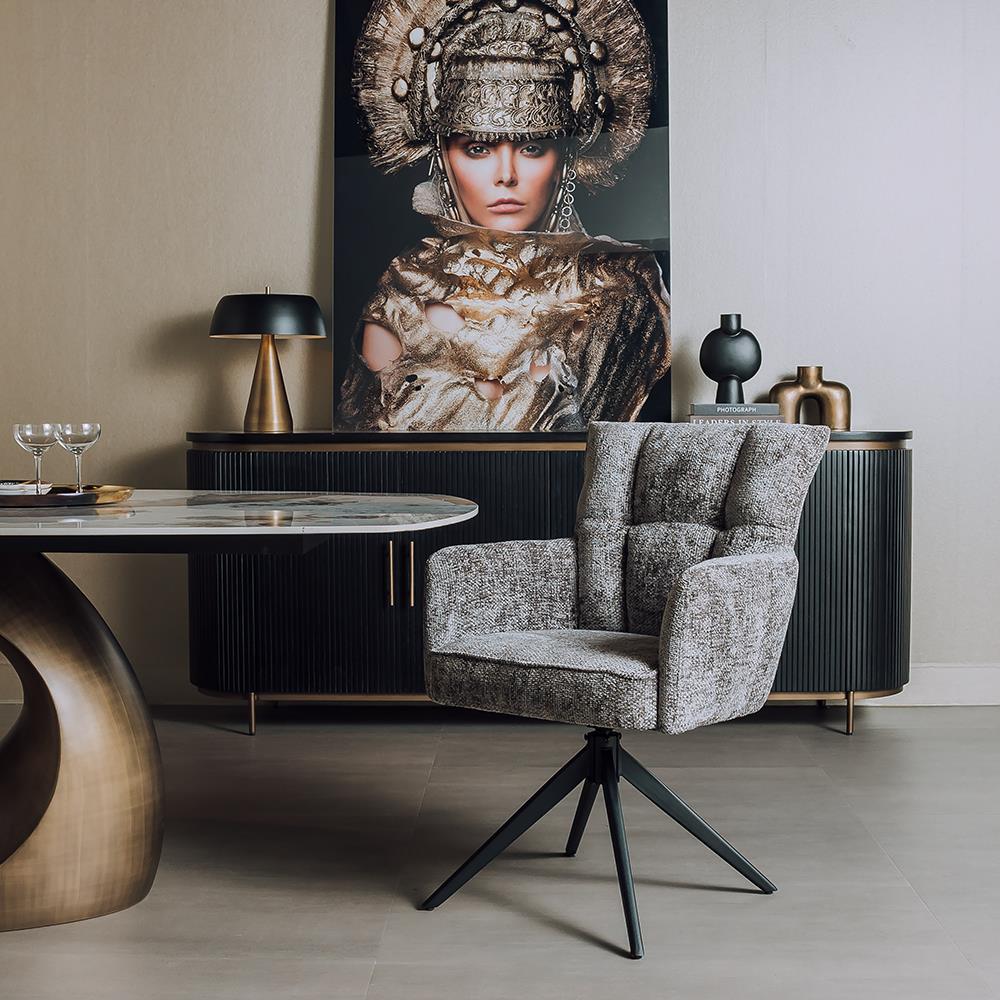 Eetkamerstoel Bardi | Donker Grijs Stof