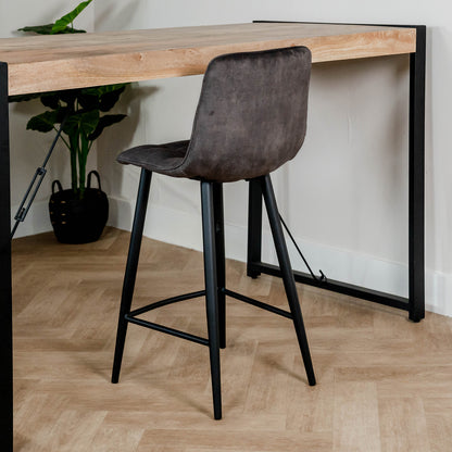 Barkruk Jelt | Kookeiland of Bartafel | Velours Antraciet