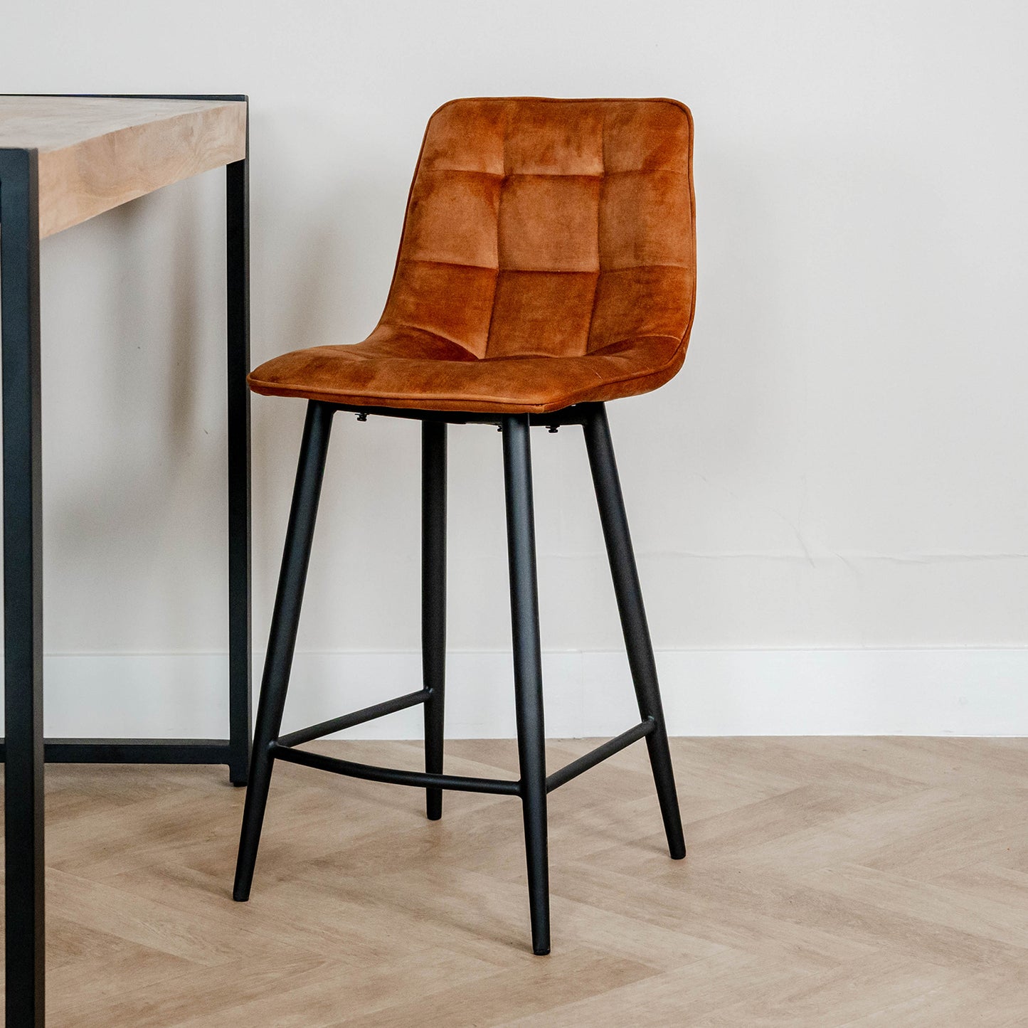 Barkruk Jelt | Kookeiland of Bartafel | Velours Oker