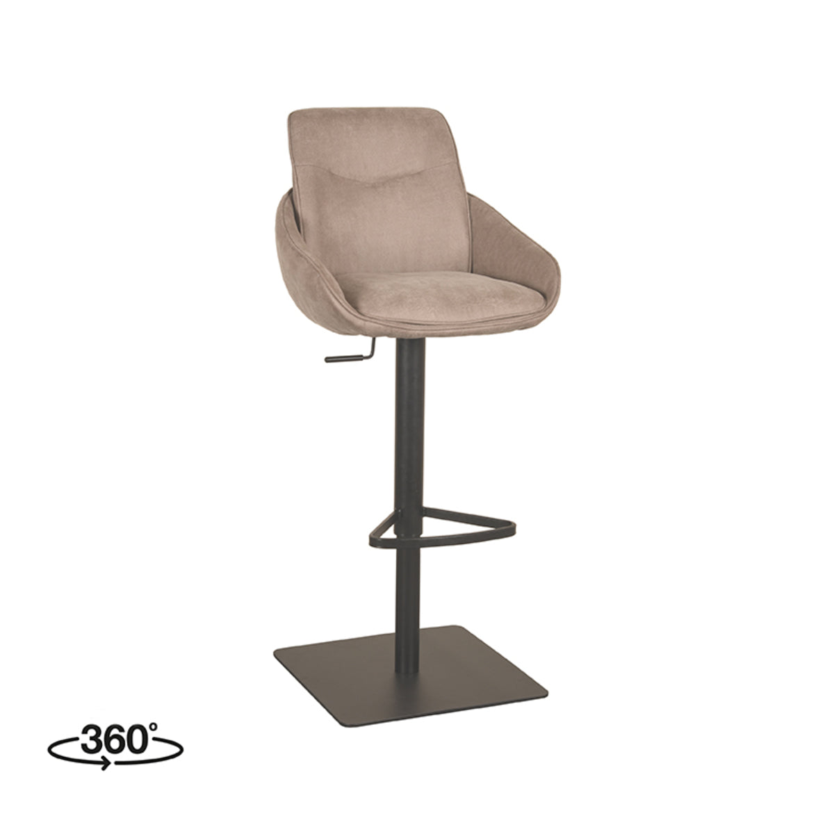 Barkruk Beauty | Taupe Microvezel