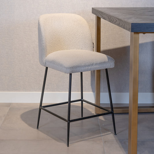 Barstoel Pullitzer | Kookeiland of Bartafel | Wit Bouclé