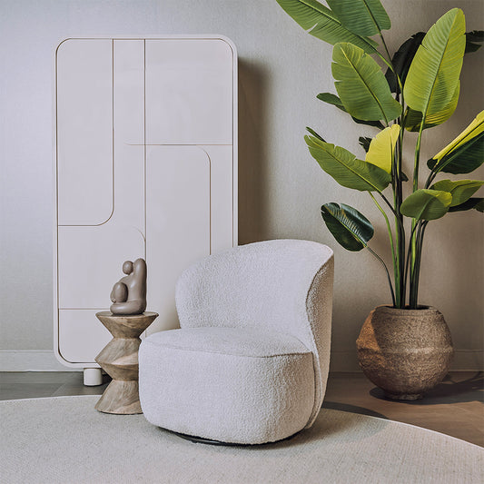 Draaifauteuil Belvi | Crème Stof