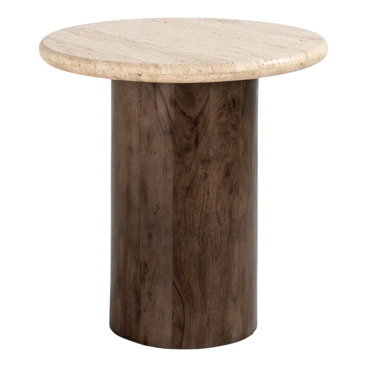 Bijzettafel Douglas | Mangohout en Travertin