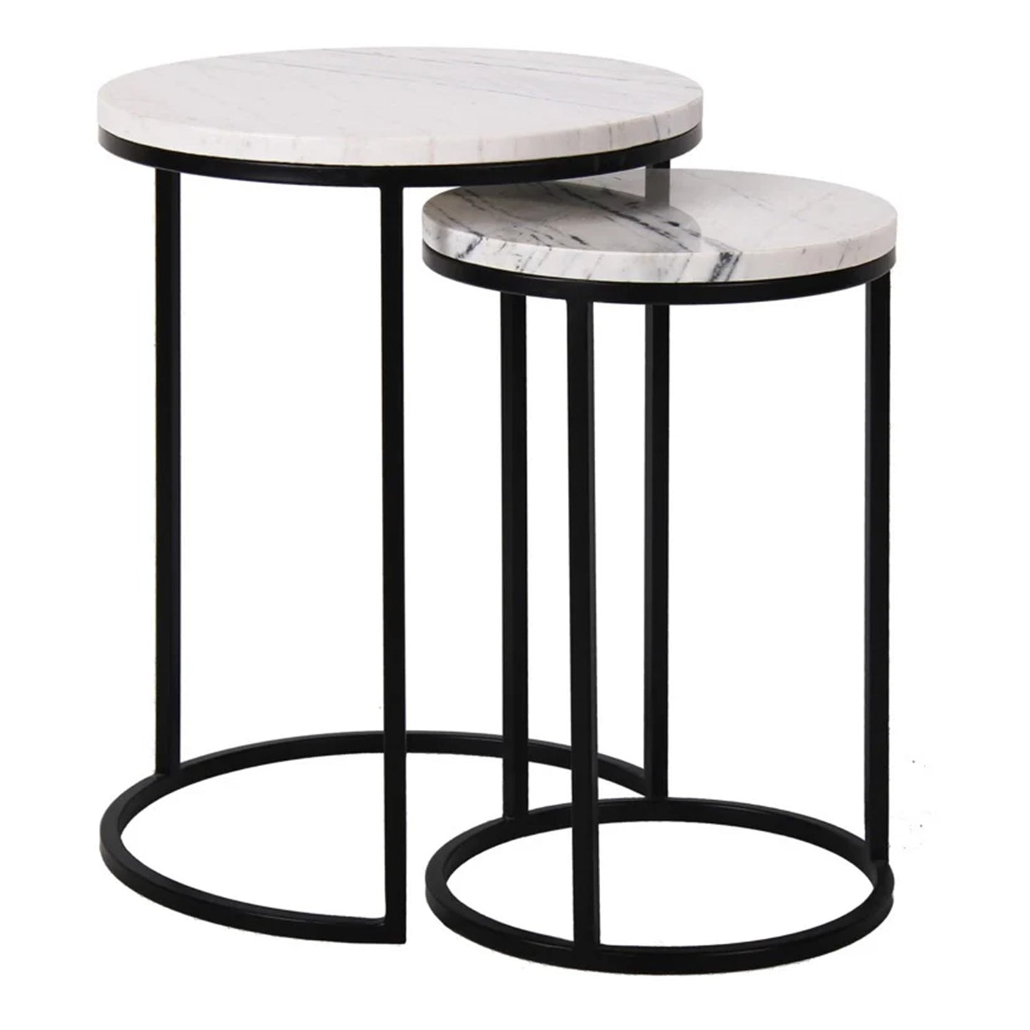 Bijzettafel Lexington | Set Van 2 | Wit marmer