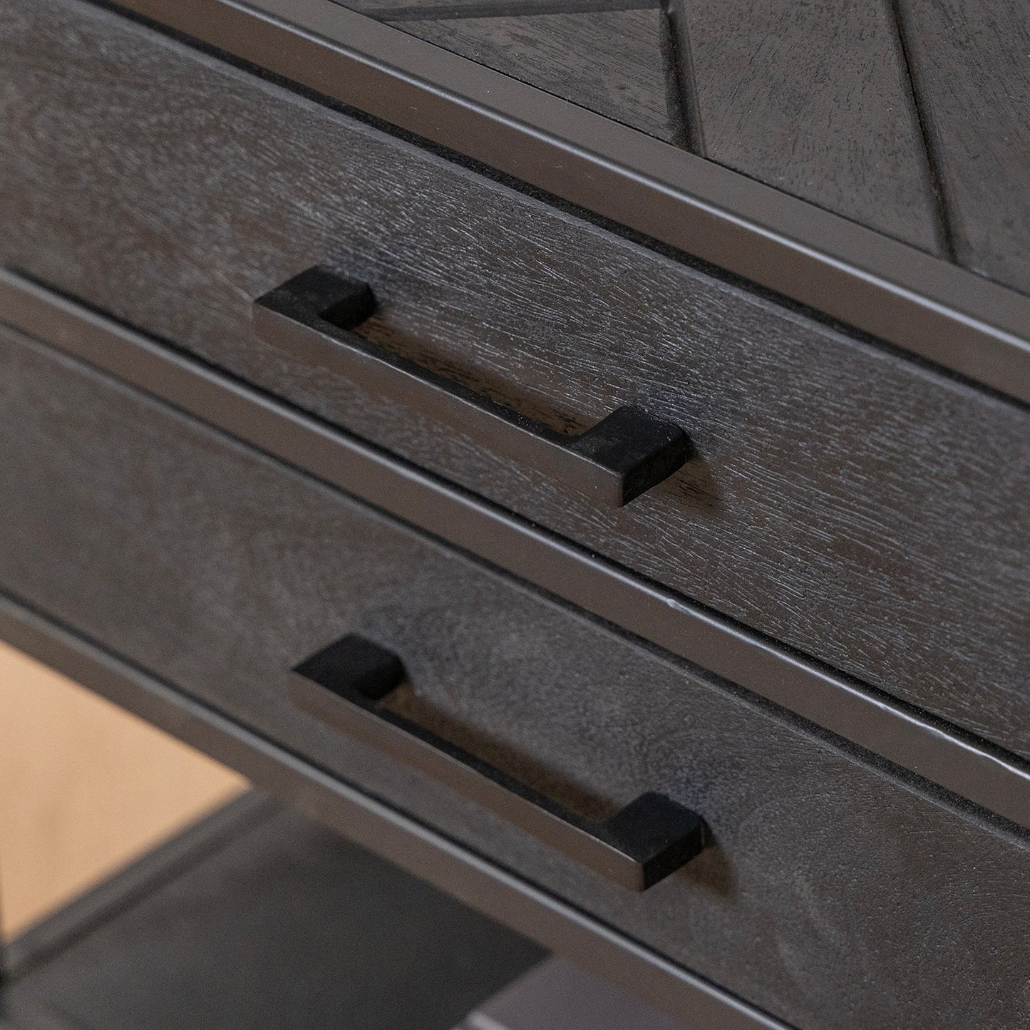 Bijzettafel/Nachtkastje Yara | Zwart Mangohout