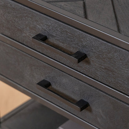 Bijzettafel/Nachtkastje Yara | Zwart Mangohout