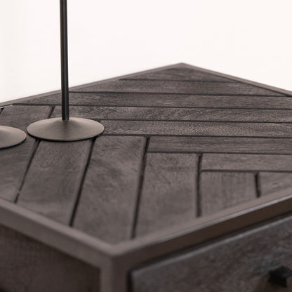 Bijzettafel/Nachtkastje Yara | Zwart Mangohout