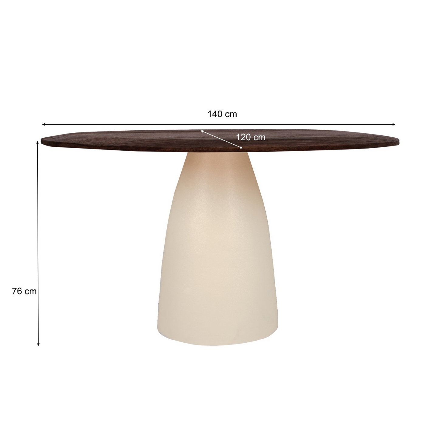 Eettafel Marron | Wit Mangohout