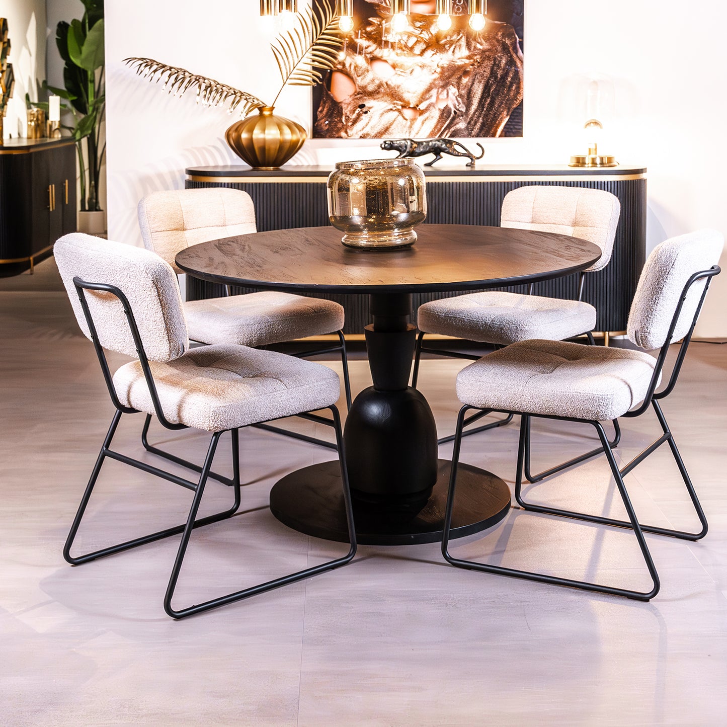 Eettafel Brunello | Zwart Mangohout