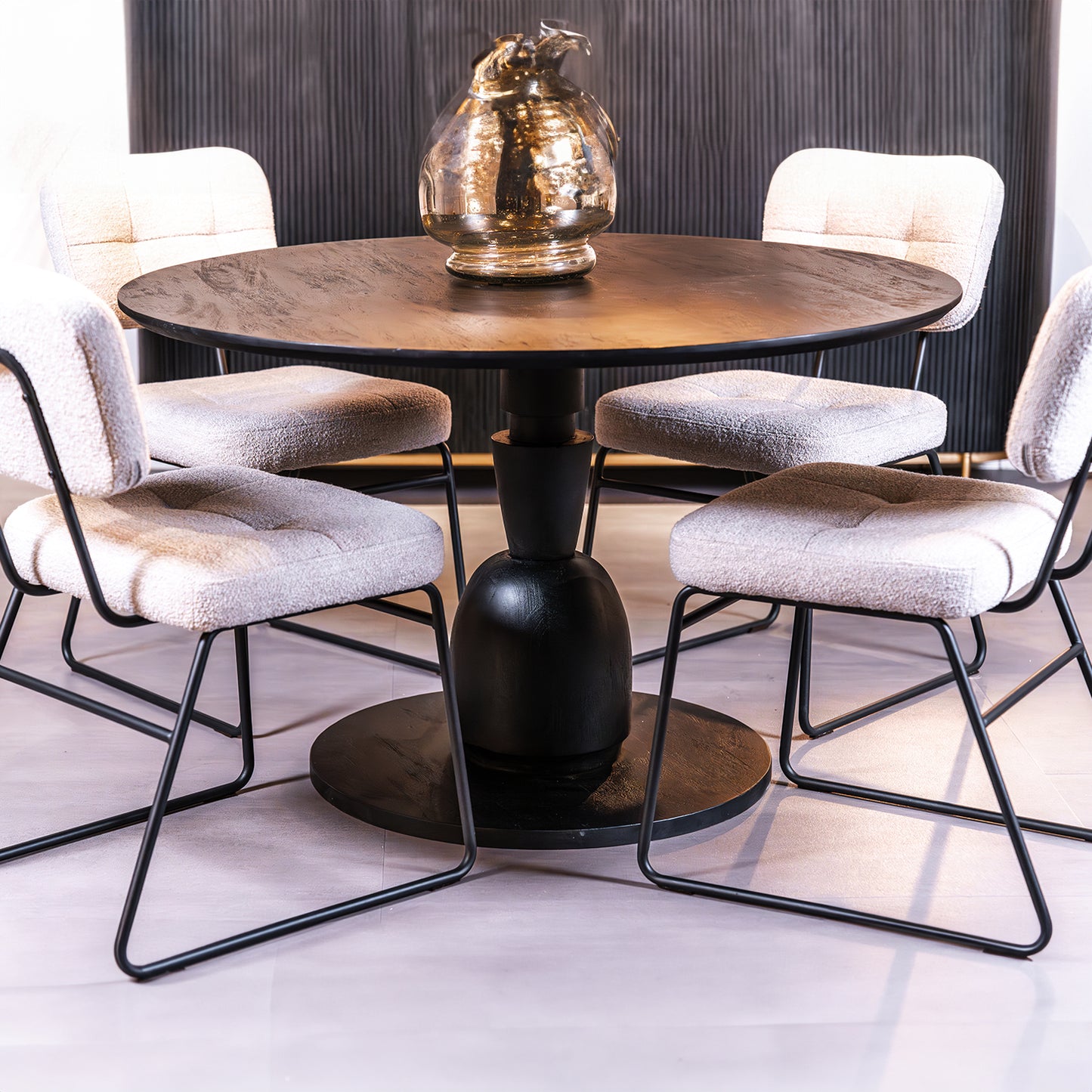 Eettafel Brunello | Zwart Mangohout