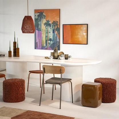 Poef Vista | Bruin Polyester