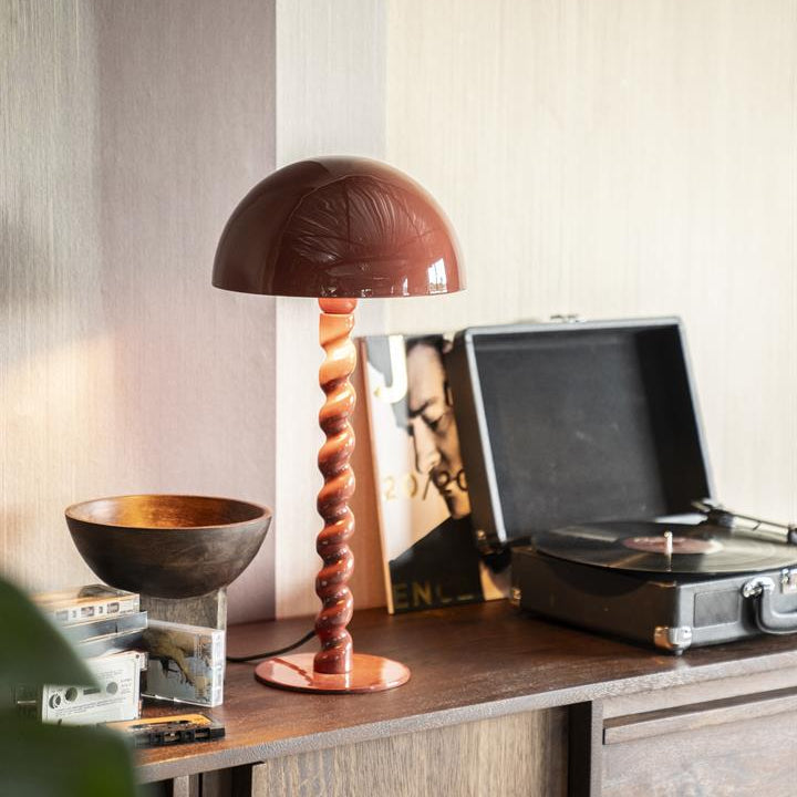 Tafellamp Elara | Rood Hout — Algemene Sfeerfoto