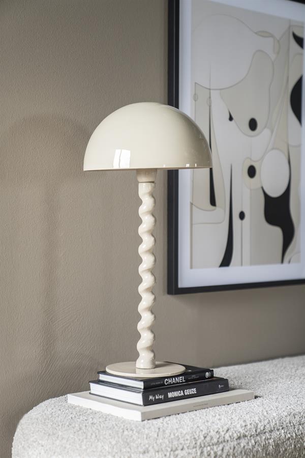 Tafellamp Elara | Beige Hout — Vooraanzicht - sfeer