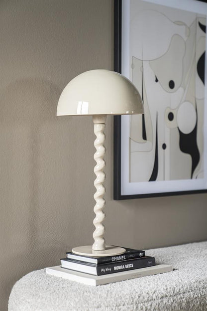 Tafellamp Elara | Beige Hout — Vooraanzicht - sfeer