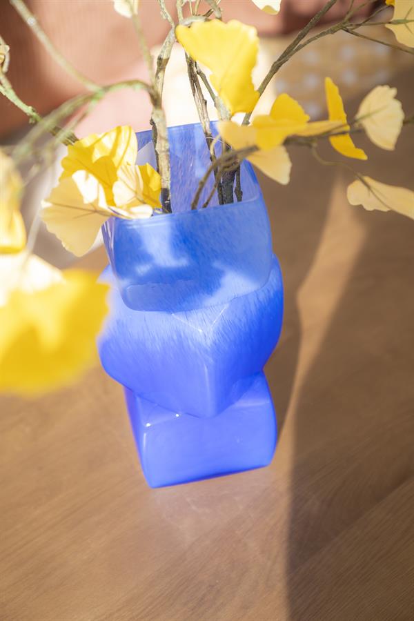 Vaas & Pot Batu blauw glas
