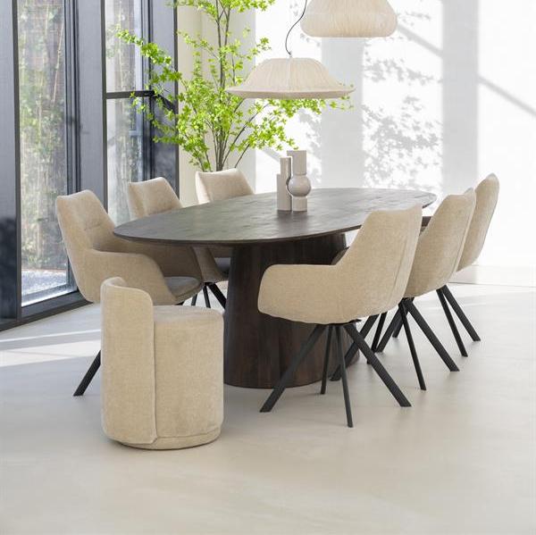 Poef Marque | Taupe Stof