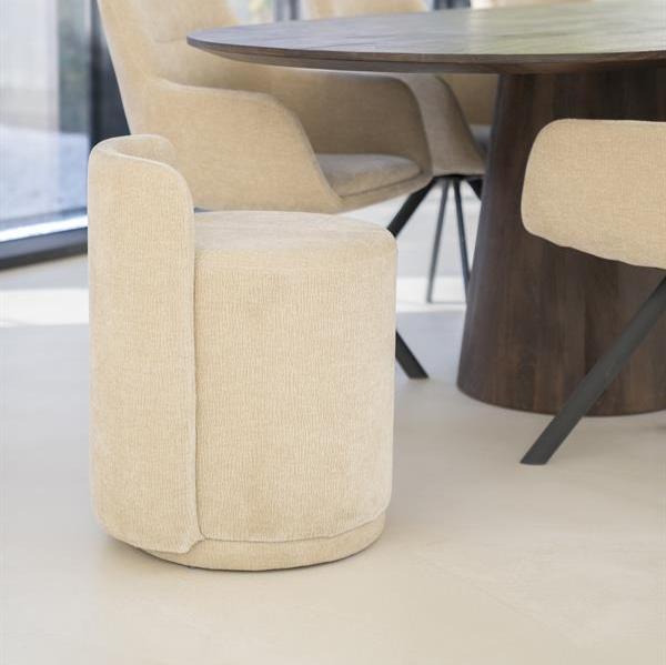 Poef Marque | Taupe Stof