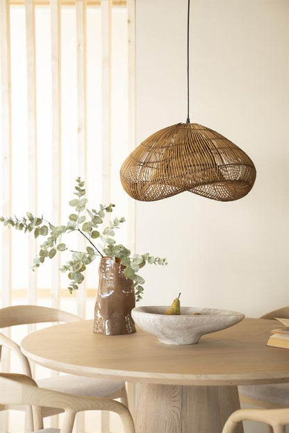 Hanglamp Lunar bruin metaal, vooraanzicht in een interieur