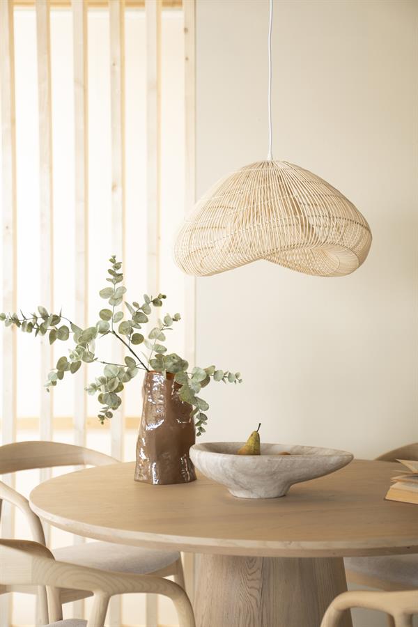 Hanglamp Lunar naturel metaal, vooraanzicht in een interieur