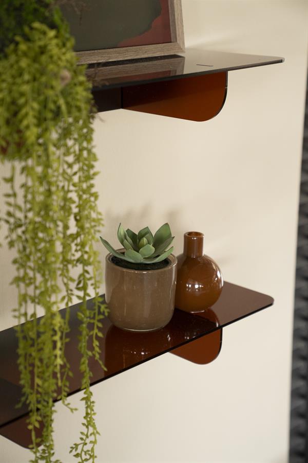 Wand decoratie Hera bruin acryl, detail van het materiaal