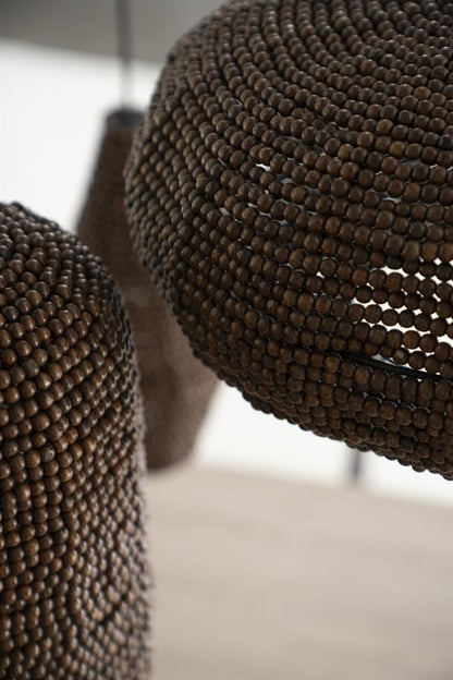 Hanglamp Shanga bruin ijzer 23 cm, detail van het materiaal