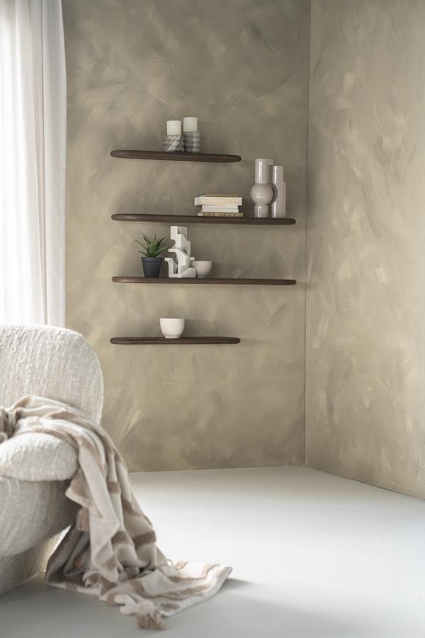 Wand decoratie Kiera bruin hout in een interieur