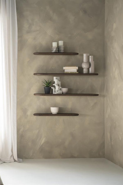Wand decoratie Kiera bruin hout, vooraanzicht in een interieur
