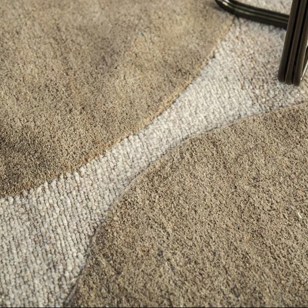 Vloerkleed Iwa | Bruin Polyester & Wol