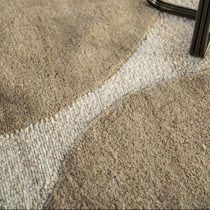 Vloerkleed Iwa | Bruin Polyester & Wol