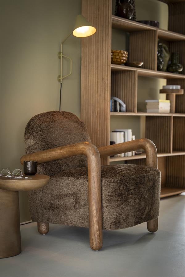 Fauteuil Retrova bruin stof