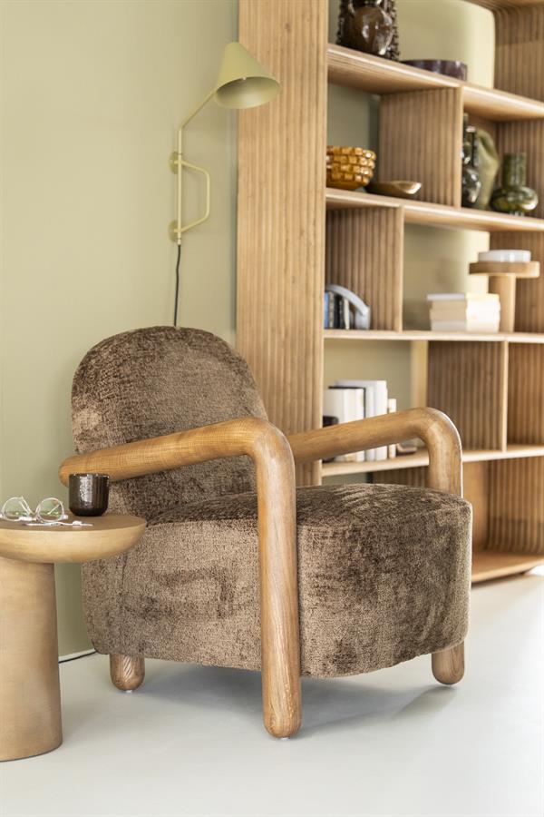 Fauteuil Retrova bruin stof