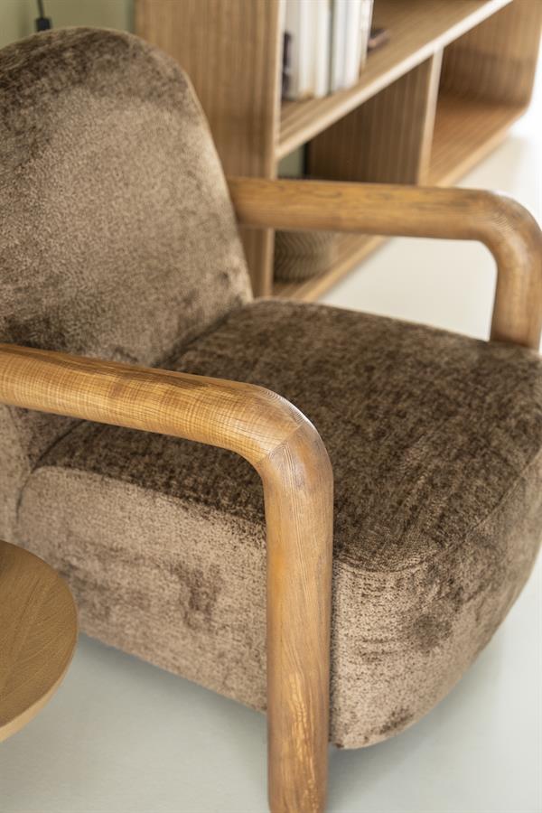 Fauteuil Retrova bruin stof