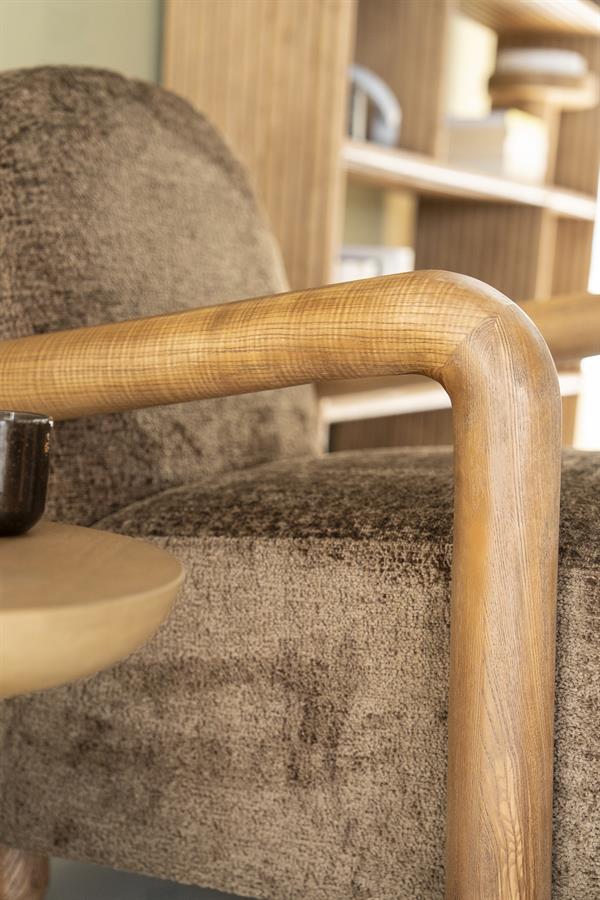 Fauteuil Retrova bruin stof
