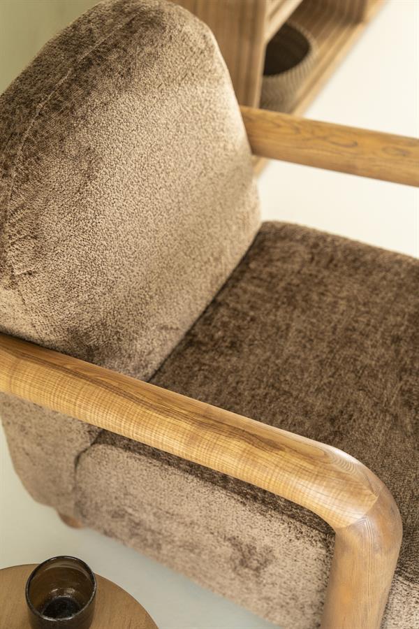 Fauteuil Retrova bruin stof