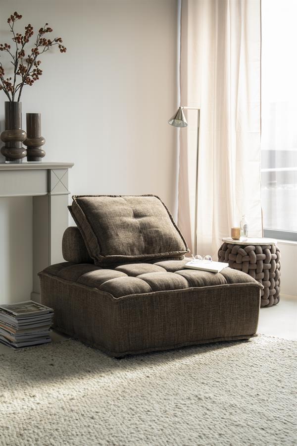 Fauteuil Hive bruin stof