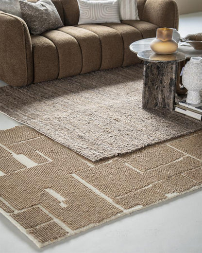 Vloerkleed Intarsio | Bruin Wol