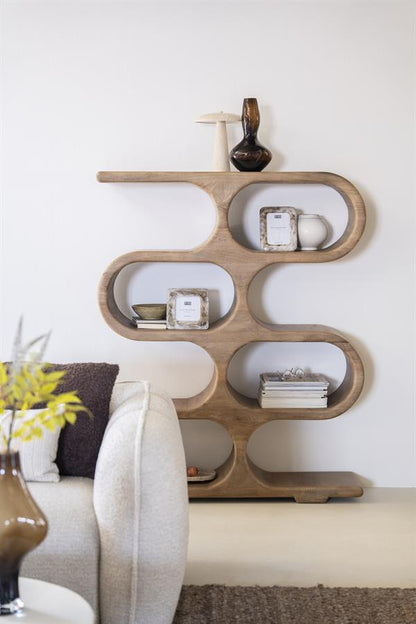 Kast Cabinet Esu naturel mangohout, vooraanzicht in een interieur