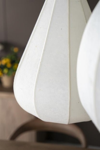 Hanglamp Oto 2 wit papier in een interieur