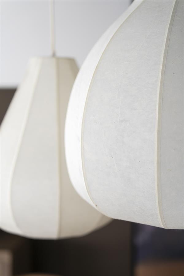 Hanglamp Oto 1 wit papier, detail van het materiaal