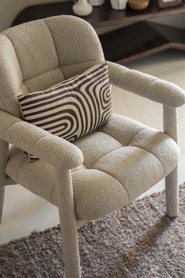 Fauteuil Knox taupe stof