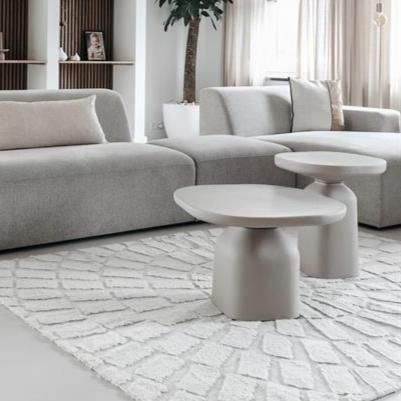 Bijzettafel Squand | Beige Aluminium